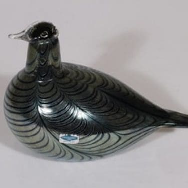 Nuutajärvi koristelintu, Kansallis-Osake-Pankki, suunnittelija Oiva Toikka, Kansallis-Osake-Pankki, lysteri, signeerattu