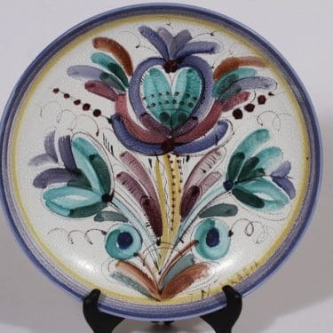 Arabia koristelautanen, käsinmaalattu, suunnittelija Toini Muona, käsinmaalattu, suuri, signeerattu