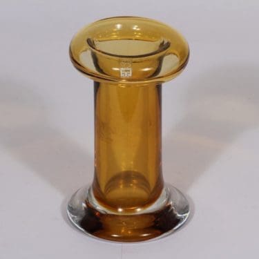 Riihimäen lasi Rulla maljakko, amber, suunnittelija Tamara Aladin,