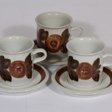 Arabia Rosmarin kaakaokupit, 26 cl, 3 kpl, suunnittelija Ulla Procope, 26 cl, käsinmaalattu, signeerattu