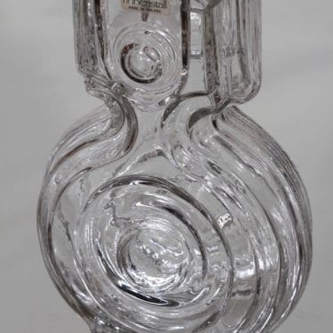 Riihimäen lasi Aitanlukko maljakko, kirkas, suunnittelija Helena Tynell,