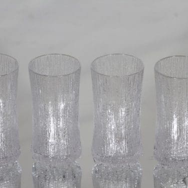 Iittala Ultima Thule siiderilasit, kirkas, 4 kpl, suunnittelija Tapio Wirkkala,