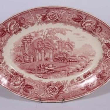 Arabia Maisema vati, punainen, suunnittelija , soikea, kuparipainokoriste