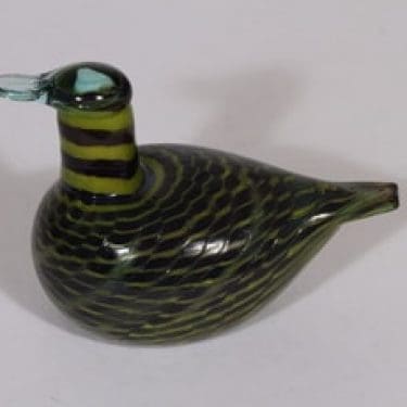 Nuutajärvi koristelintu, Tavi, suunnittelija Oiva Toikka, Tavi, signeerattu