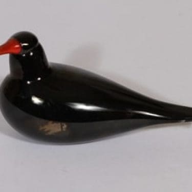 Nuutajärvi koristelintu, Mustarastas, suunnittelija Oiva Toikka, Mustarastas, signeerattu