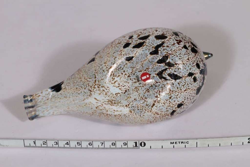 Nuutajärvi koristelintu, Rämeriekko, suunnittelija Oiva Toikka, Rämeriekko, signeerattu kuva 3