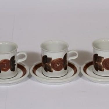 Arabia Rosmarin kahvikupit, 16 cl, 3 kpl, suunnittelija Ulla Procope, 16 cl, käsinmaalattu, signeerattu