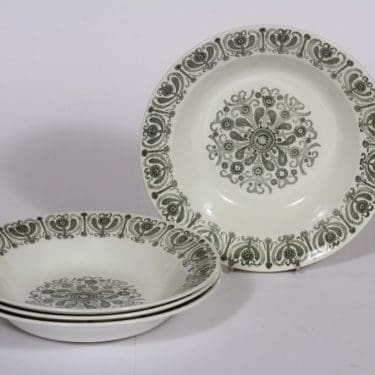Arabia Sampo lautaset, syvä, 4 kpl, suunnittelija , syvä, serikuva