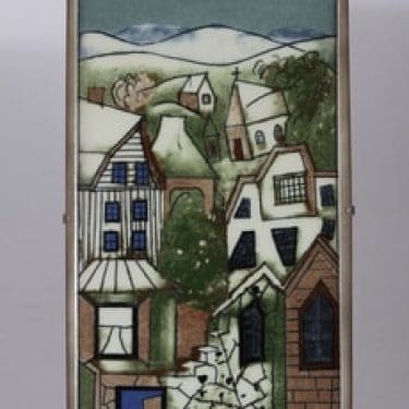 Arabia seinälaatta, Heikinkylä, suunnittelija Heljä Liukko-Sundström, Heikinkylä, suuri, serikuva