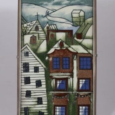 Arabia seinälaatta, Laurinkylä, suunnittelija Heljä Liukko-Sundström, Laurinkylä, suuri, serikuva