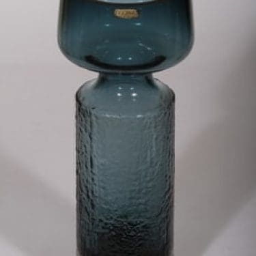 Riihimäen lasi Safari maljakko, siniharmaa, suunnittelija Tamara Aladin, suuri