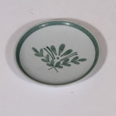 Arabia Green Thistle koristelautanen, vihreä, suunnittelija , pieni, käsinmaalattu