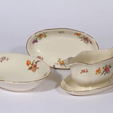 Arabia Kesäkukka kulhot ja kastikekaadin, 2 kpl, suunnittelija , siirtokuva, kukka-aihe