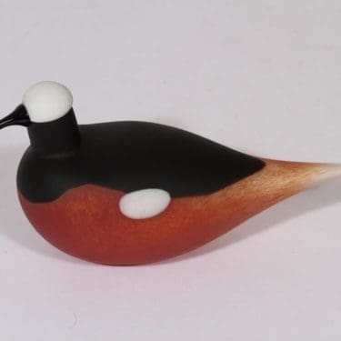 Nuutajärvi koristelintu, Vuorileppälintu, suunnittelija Oiva Toikka, Vuorileppälintu, signeerattu