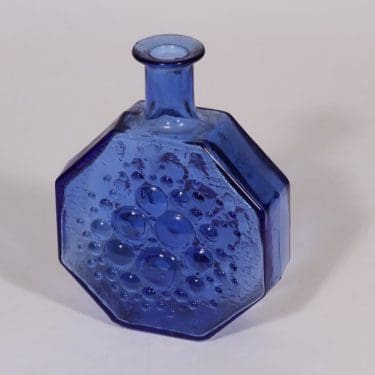 Riihimäen lasi Stella Polaris koristepullo, sininen, suunnittelija Nanny Still,