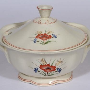 Arabia Kesä liemikulho, suunnittelija , siirtokuva, kukka-aihe