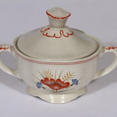 Arabia Kesä sokerikko, käsinmaalattu, suunnittelija , käsinmaalattu, kukka-aihe