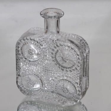 Riihimäen lasi Grapponia koristepullo, kirkas, suunnittelija Nanny Still,