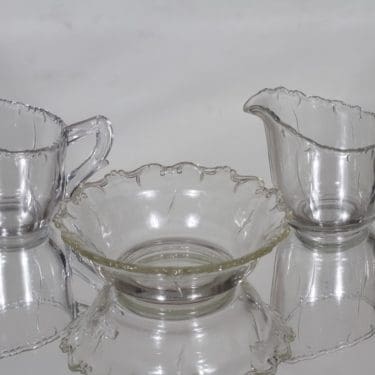 Riihimäen lasi Ludvig sokerikko ja kermakot, kirkas, 2 kpl, suunnittelija ,