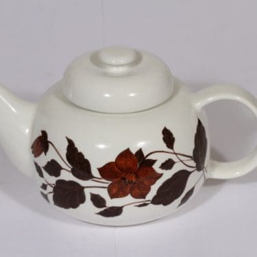 Arabia Tea for Two teekaadin, ruskea, suunnittelija , serikuva, kukka-aihe