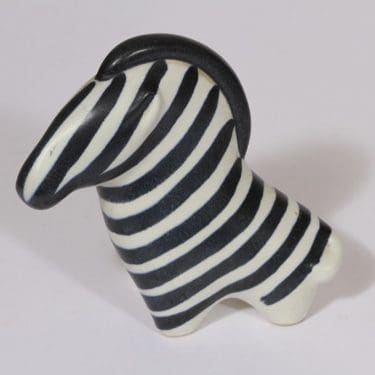 Arabia eläinfiguuri, seepra, suunnittelija Taisto Kaasinen, seepra, käsinmaalattu