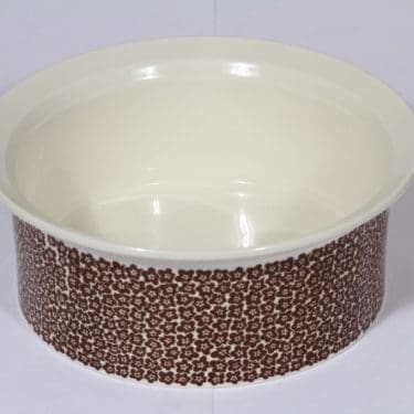 Arabia Faenza vuoka, ruskea, suunnittelija Inkeri Seppälä, serikuva, suuri