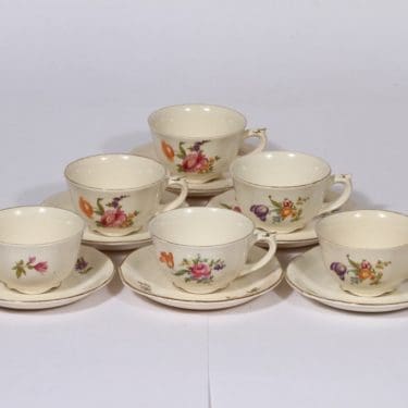 Arabia Kesäkukka kahvikupit, 6 kpl, suunnittelija , siirtokuva