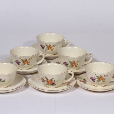 Arabia Kesäkukka kahvikupit, 6 kpl, suunnittelija , siirtokuva