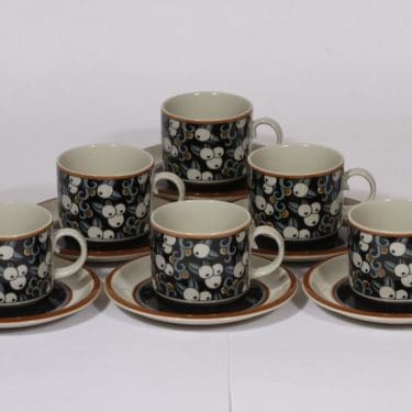 Arabia Taika teekupit, 25 cl, 6 kpl, suunnittelija Inkeri Seppälä, 25 cl, erikoiskoriste