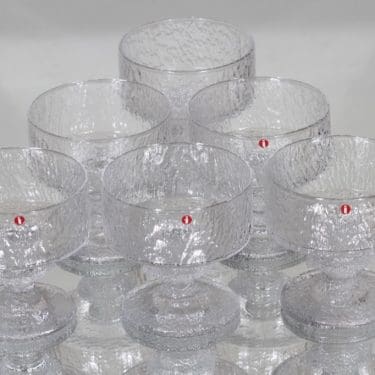 Iittala Senaattori jälkiruokakulhot, kirkas, 6 kpl, suunnittelija Timo Sarpaneva,