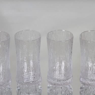 Iittala Ultima Thule siiderilasit, kirkas, 4 kpl, suunnittelija Tapio Wirkkala,