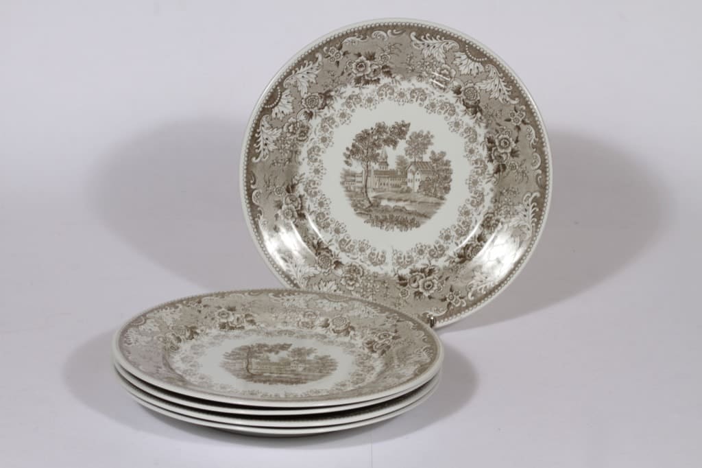 Arabia Kent lautaset, matala, 5 kpl, suunnittelija , matala, kuparipainokoriste