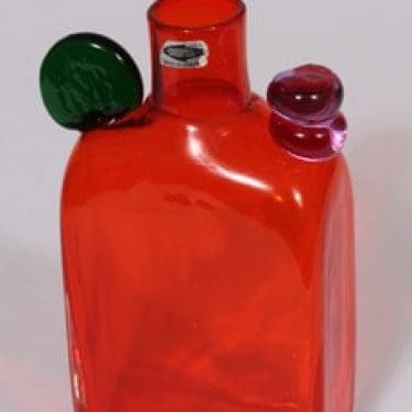 Nuutajärvi N 526 koristepullo, signeerattu, suunnittelija Oiva Toikka, signeerattu