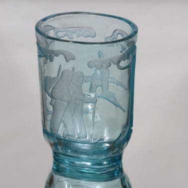 Riihimäen lasi Partio-malja maljakko, turkoosi, suunnittelija ,