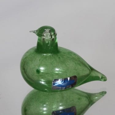 Nuutajärvi koristelintu, Hippiäinen, suunnittelija Oiva Toikka, Hippiäinen, pieni, signeerattu