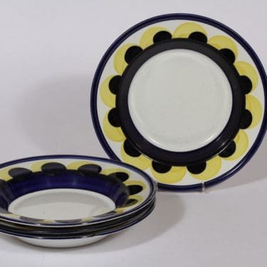 Arabia Paju lautaset, syvä, 4 kpl, suunnittelija , syvä, käsinmaalattu, signeerattu, retro