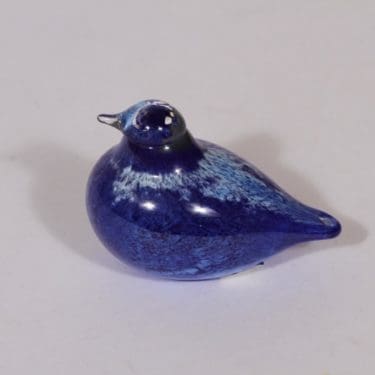 Nuutajärvi koristelintu, Sinitiainen, suunnittelija Oiva Toikka, Sinitiainen, pieni, signeerattu