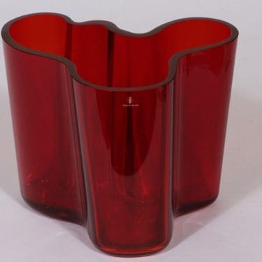 Iittala 3030 maljakko, signeerattu, suunnittelija Alvar Aalto, signeerattu, massiivinen, numeroitu