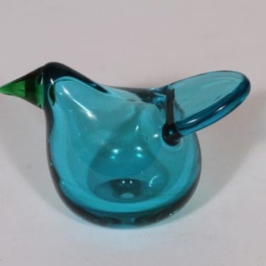 Nuutajärvi koristelintu, Sieppo, suunnittelija Oiva Toikka, Sieppo, pieni, signeerattu