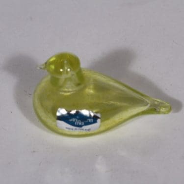 Nuutajärvi koristelintu, Hippiäinen, suunnittelija Oiva Toikka, Hippiäinen, pieni, signeerattu