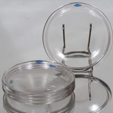 Nuutajärvi Luna lautaset, kirkas, 4 kpl, suunnittelija Kaj Franck, pieni