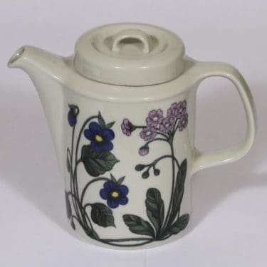 Arabia Flora kahvikaadin, 1 l, suunnittelija Esteri Tomula, 1 l, serikuva, Kukka-aihe