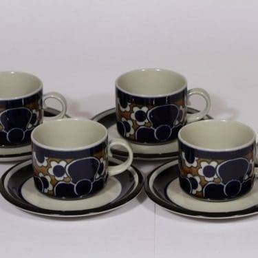 Arabia Saara teekupit, 25 cl, 4 kpl, suunnittelija , 25 cl, erikoiskoriste, retro