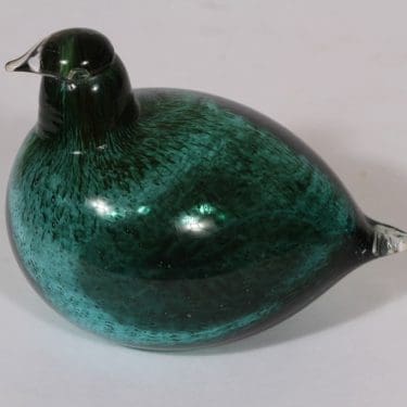 Nuutajärvi koristelintu, Viherlintu, suunnittelija Oiva Toikka, Viherlintu, signeerattu, numeroitu