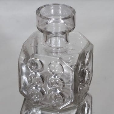 Riihimäen lasi Arpa on heitetty maljakko, kirkas, suunnittelija Erkkitapio Siiroinen,