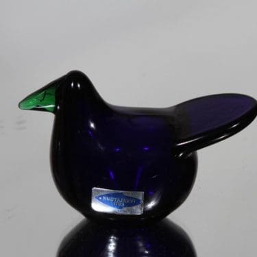 Nuutajärvi koristelintu, Sieppo, suunnittelija Oiva Toikka, Sieppo, pieni, signeerattu