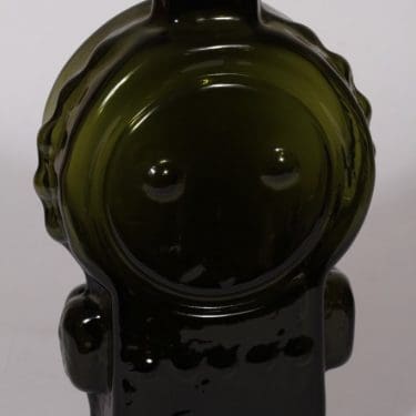 Riihimäen lasi Ahkeraliisa maljakko, oliivinvihreä, suunnittelija Helena Tynell, suuri