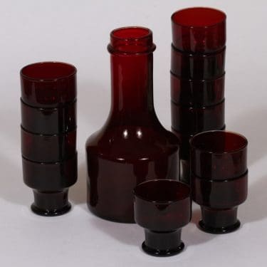 Iittala Rengaskaula karahvi, 125 cl, 12 kpl, suunnittelija Tapio Wirkkala, 125 cl, ja lasit 14 cl