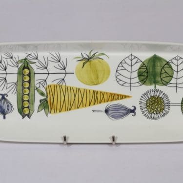 Arabia Vegeta vati, suunnittelija Esteri Tomula, käsinmaalattu, vihannesaihe, retro