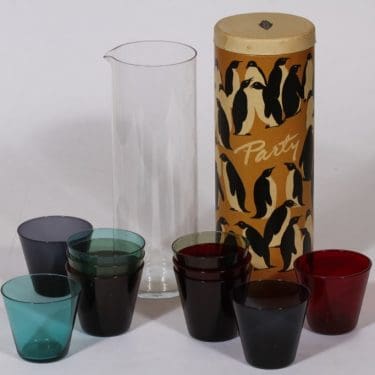 Nuutajärvi Kartio kaadin, 1 l, 10 kpl, suunnittelija Kaj Franck, 1 l, lasit eri värejä